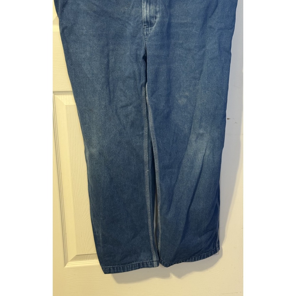 Liberty Mens Denim Bib Overalls 46x32 Blue Workwear Carpenter 100% Cotton - Picture 5 of 13